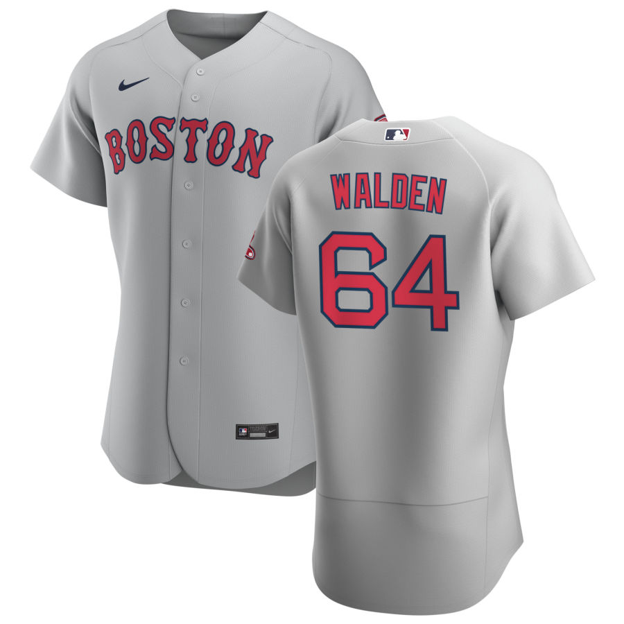 Boston Red Sox #64 Marcus Walden Men Nike Gray Road 2020 Authentic Team MLB Jersey->boston red sox->MLB Jersey